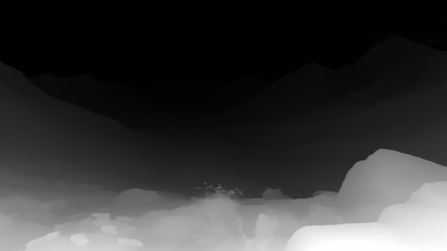 Depth Anything V2 Small depth map of Alpine valley