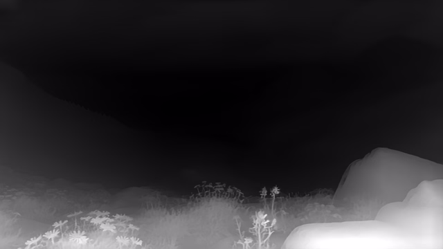 Depth Anything V2 Metric Indoor Base depth map of Alpine valley