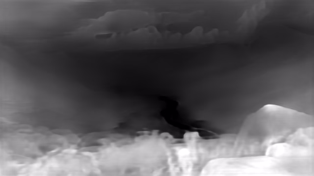 DPT DINOv2-Small NYU depth map of Alpine valley
