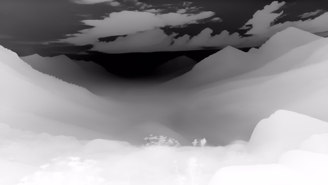 Lotus-G v1.0 depth map of Alpine valley