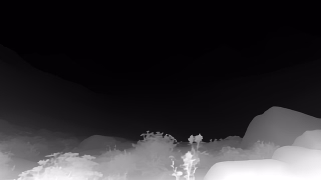 MoGe-2 ViT-L depth map of Alpine valley