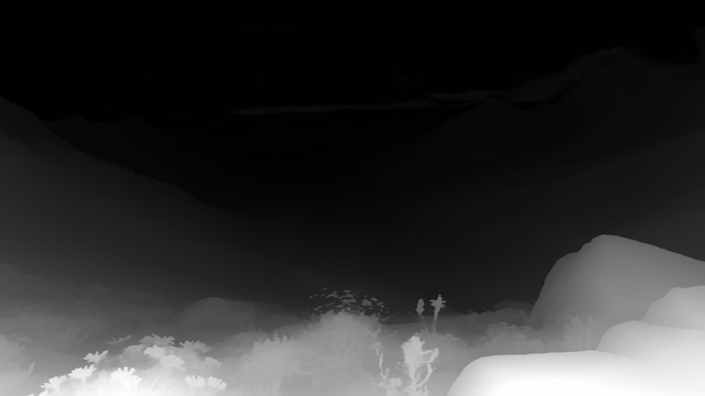 Video Depth Anything Large depth map of Alpine valley
