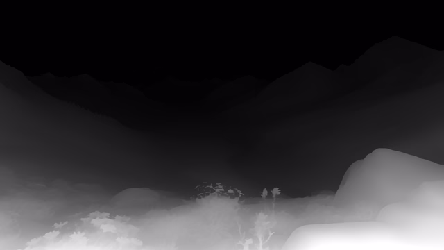 Video Depth Anything Small depth map of Alpine valley