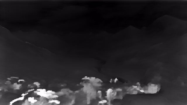 ZoeDepth NYU+KITTI depth map of Alpine valley