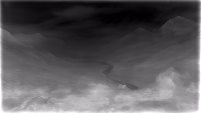 ZoeDepth NYU depth map of Alpine valley