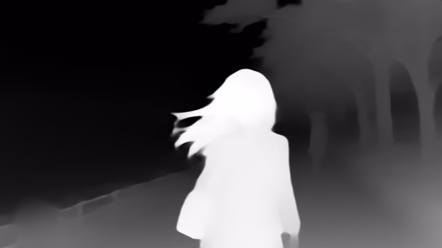 Depth Anything V1 Small depth map of Anime, cherry blossoms
