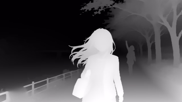 Depth Anything V2 Large depth map of Anime, cherry blossoms
