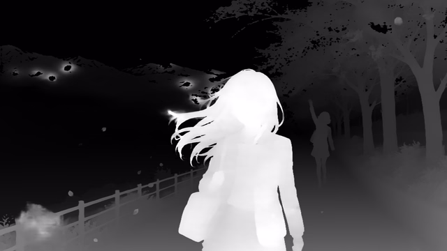 Depth Anything 3 Nested Giant-Large 1.1 depth map of Anime, cherry blossoms