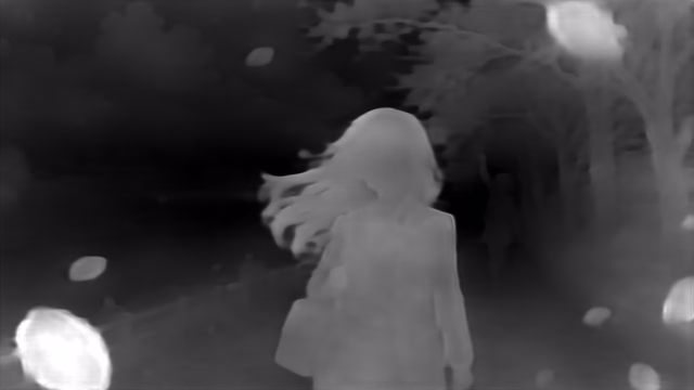 DPT DINOv2-Giant NYU depth map of Anime, cherry blossoms