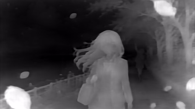 DPT DINOv2-Large NYU depth map of Anime, cherry blossoms