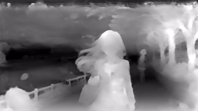GLPN KITTI depth map of Anime, cherry blossoms