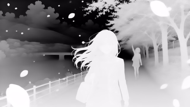 Lotus-D v1.1 depth map of Anime, cherry blossoms