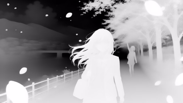Lotus-G v1.0 depth map of Anime, cherry blossoms