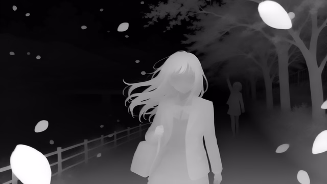 Lotus-G v2.0 Disparity depth map of Anime, cherry blossoms