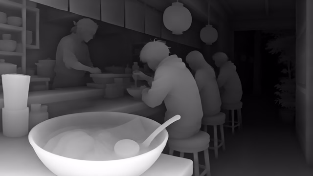 Iris depth map of Anime, ramen bar