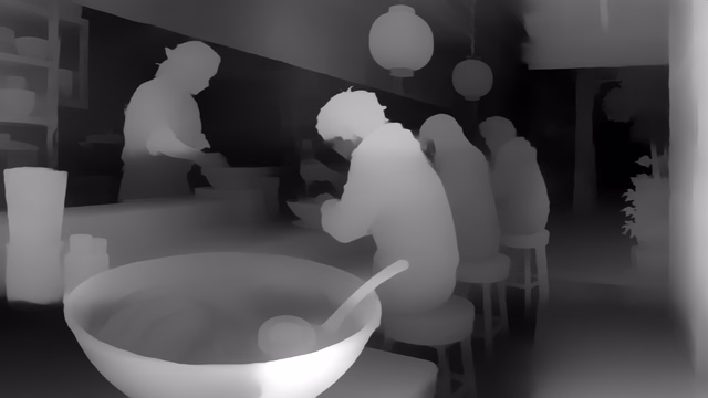 MiDaS 3.1 DPT Swin2-Base 384 depth map of Anime, ramen bar