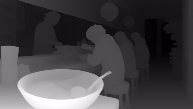 MoGe ViT-L depth map of Anime, ramen bar