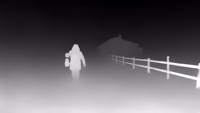 Depth Anything 3 Large 1.1 depth map of Blizzard whiteout