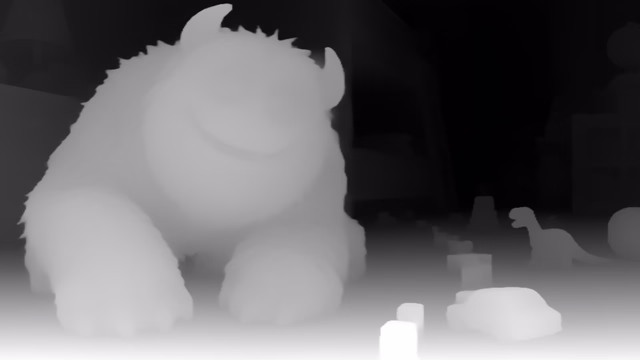 Depth Anything V2 Small depth map of CG animation, bedroom