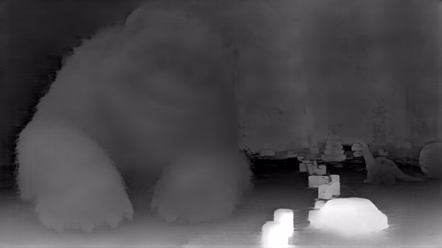Depth Anything V2 Metric Outdoor Small depth map of CG animation, bedroom