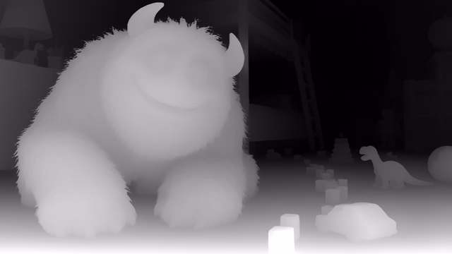 Distill Any Depth Base depth map of CG animation, bedroom