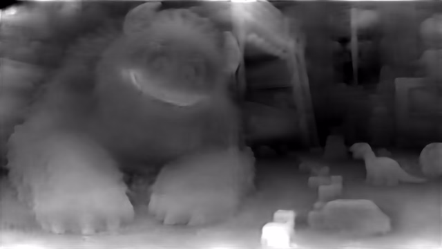DPT DINOv2-Base KITTI depth map of CG animation, bedroom