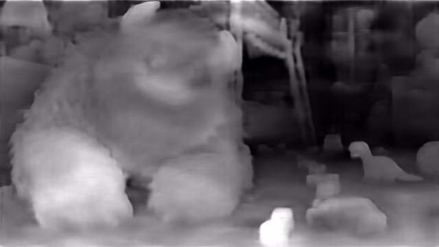 DPT DINOv2-Large KITTI depth map of CG animation, bedroom