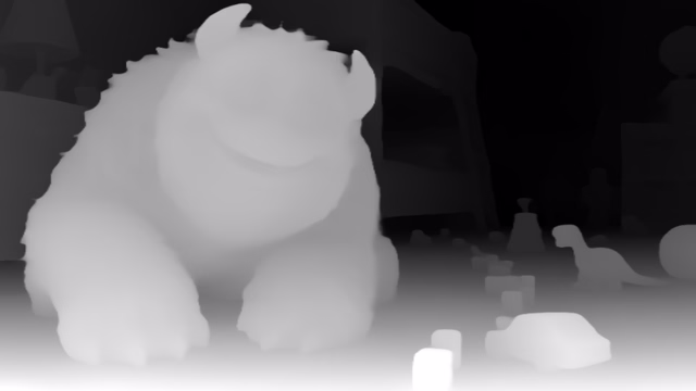 DyFN depth map of CG animation, bedroom