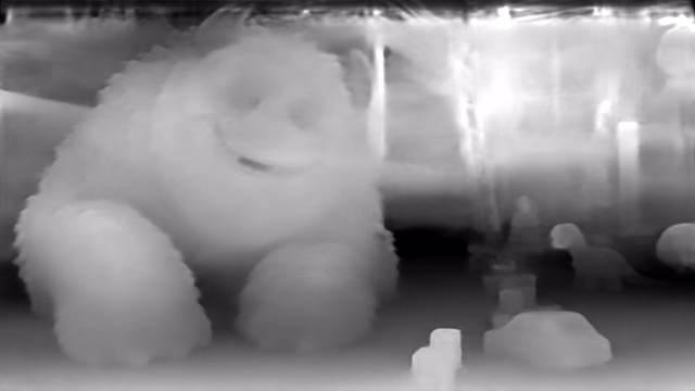 GLPN KITTI depth map of CG animation, bedroom