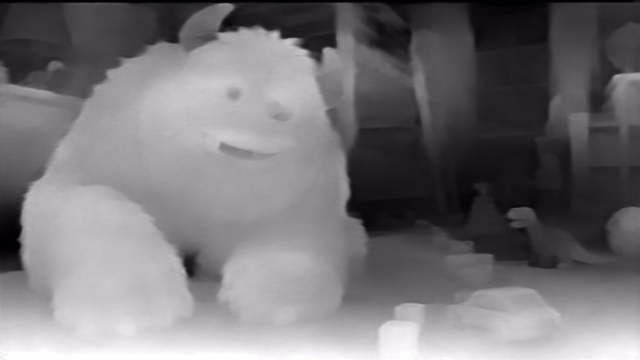 GLPN NYU depth map of CG animation, bedroom