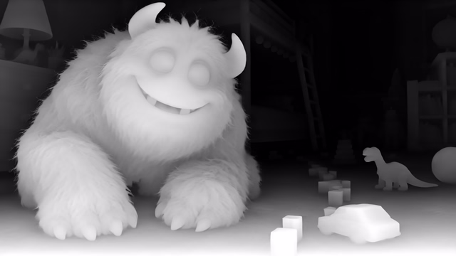 Iris depth map of CG animation, bedroom