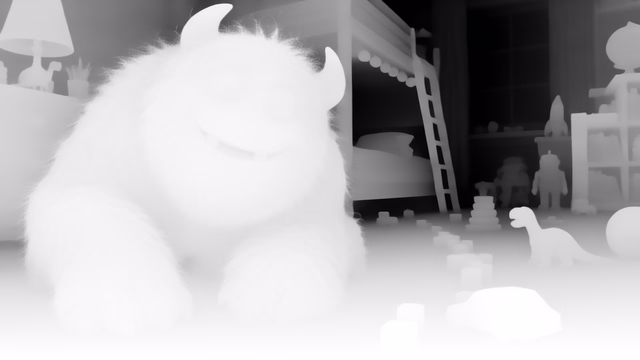 Lotus-G v1.0 depth map of CG animation, bedroom