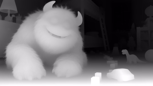 Lotus-G v2.1 Disparity depth map of CG animation, bedroom