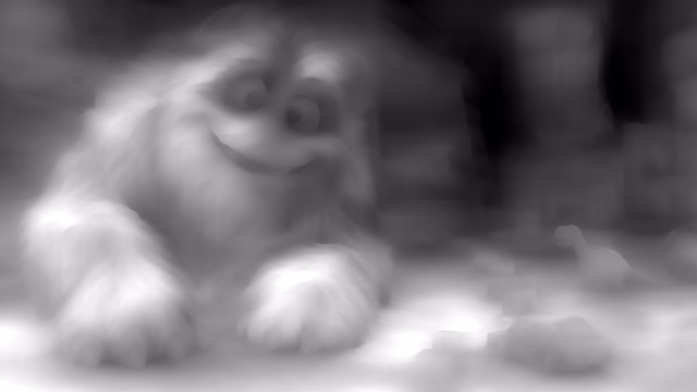 MiDaS 3.1 DPT BEiT-Large 384 depth map of CG animation, bedroom