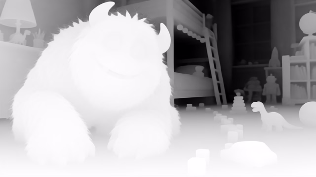 Stable Diffusion E2E-FT Depth depth map of CG animation, bedroom