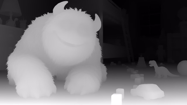 Video Depth Anything Large depth map of CG animation, bedroom