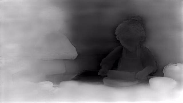 Depth Anything V2 Metric Outdoor Small depth map of Claymation kitchen