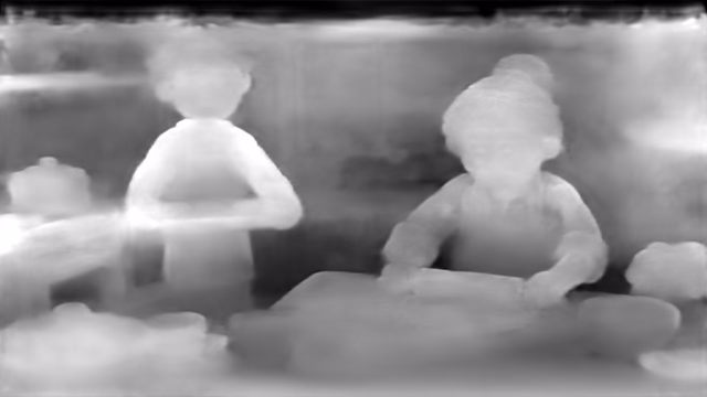 GLPN KITTI depth map of Claymation kitchen