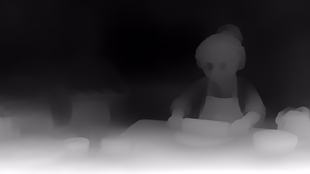 MiDaS 3.1 DPT BEiT-Large 512 depth map of Claymation kitchen