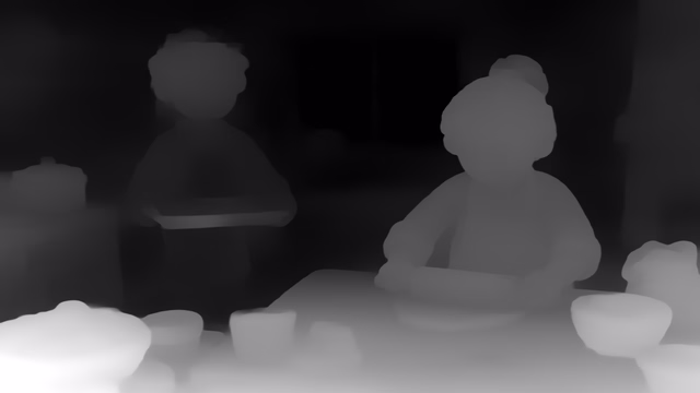 MiDaS 3.0 DPT-Large 384 depth map of Claymation kitchen