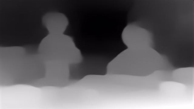 MiDaS v2.1 Small depth map of Claymation kitchen