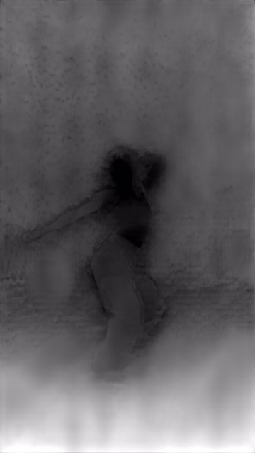 Depth Anything V2 Metric Outdoor Small depth map of Dancer in confetti