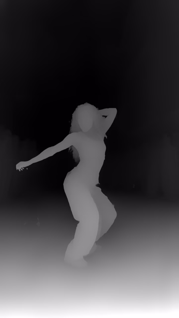 Distill Any Depth Base depth map of Dancer in confetti