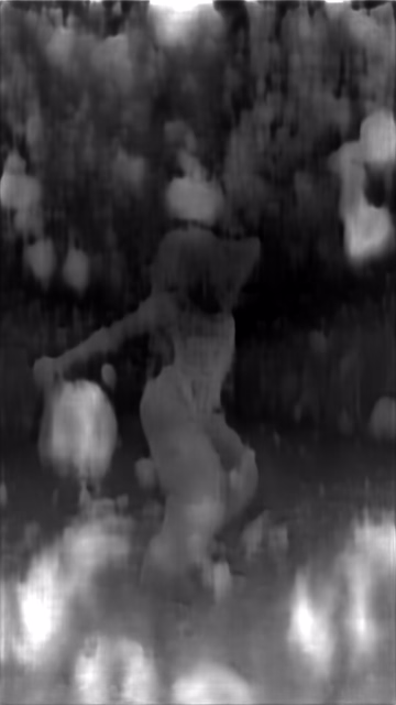 DPT DINOv2-Giant KITTI depth map of Dancer in confetti