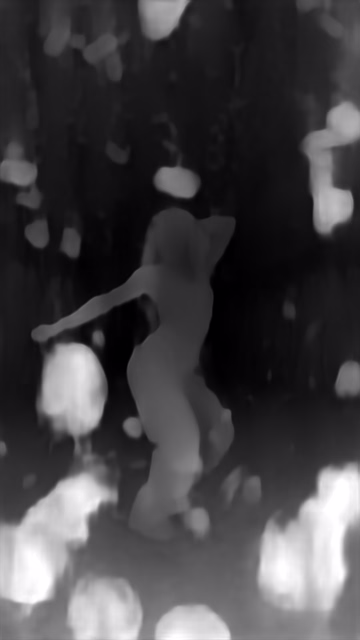 DPT DINOv2-Giant NYU depth map of Dancer in confetti