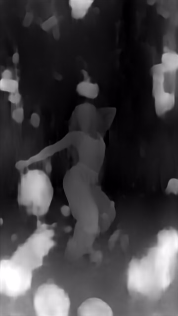 DPT DINOv2-Large NYU depth map of Dancer in confetti