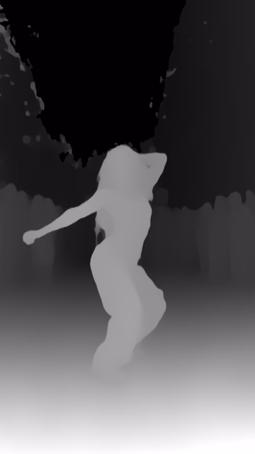 DyFN depth map of Dancer in confetti