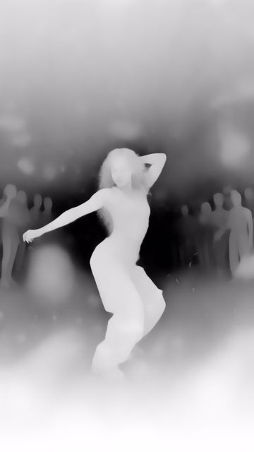 Lotus-D v1.1 depth map of Dancer in confetti