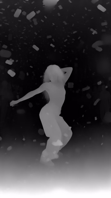 Lotus-D v2.0 Disparity depth map of Dancer in confetti