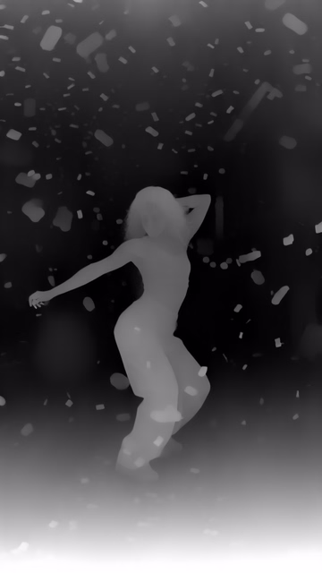 Lotus-G v2.0 Disparity depth map of Dancer in confetti